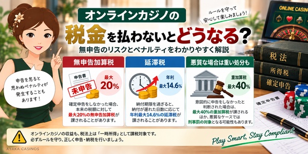 オンラインカジノの税金を申告しない場合の注意点
