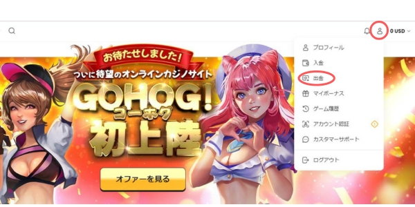 ゴーホグ出金