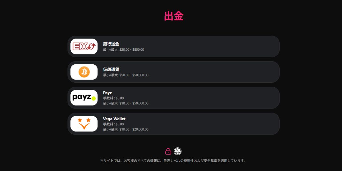 インターカジノ 出金
