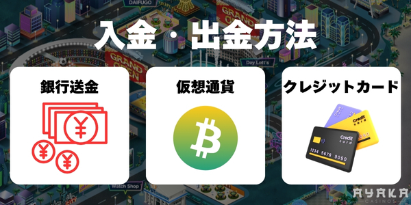 アンフォールドシティ(Unfold city) 入出金方法