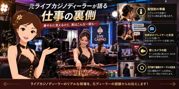 元ライブカジノディーラーが仕事の裏側を紹介する画像