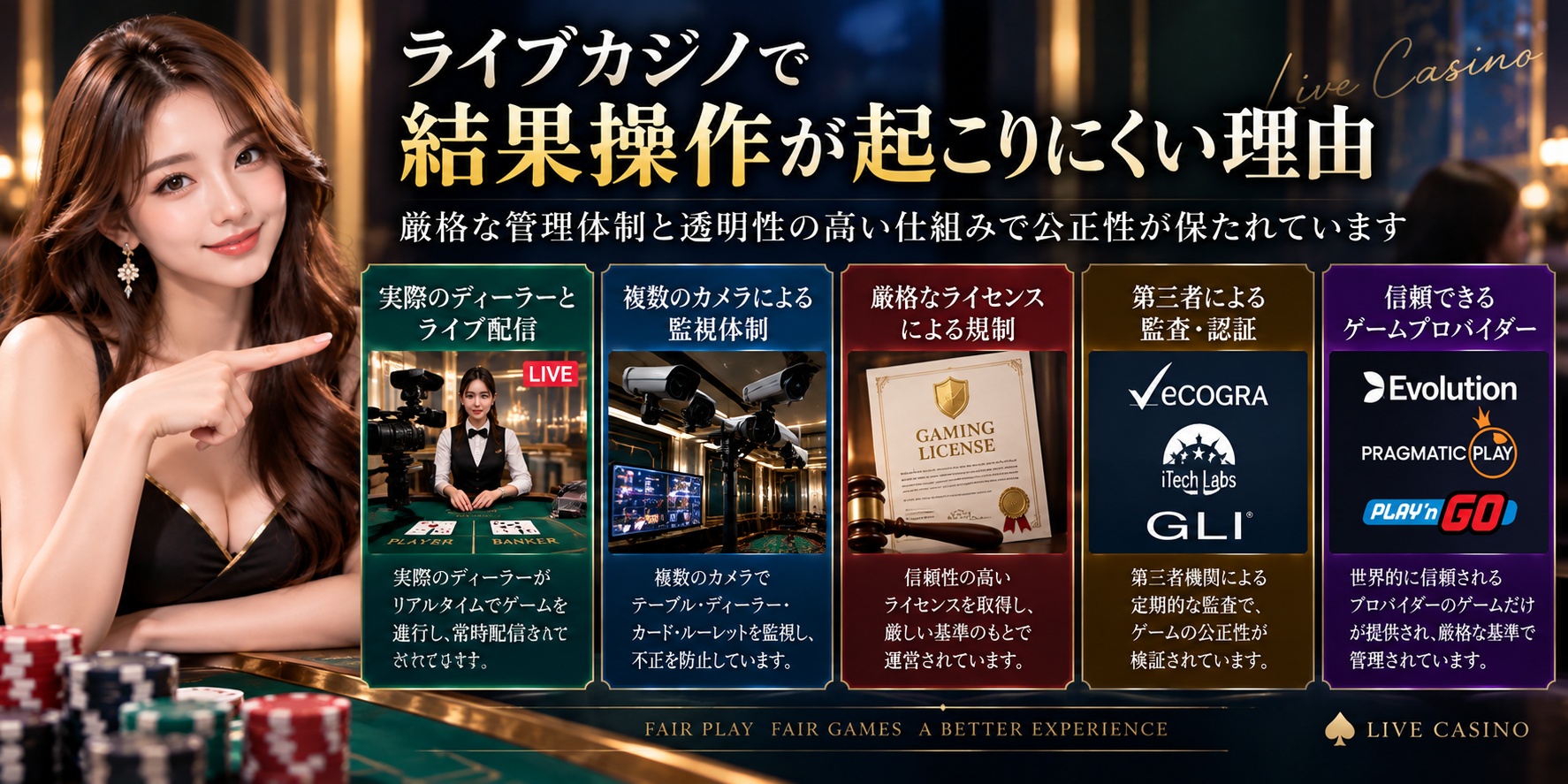ライブカジノで結果操作が起こりにくい理由と公正性