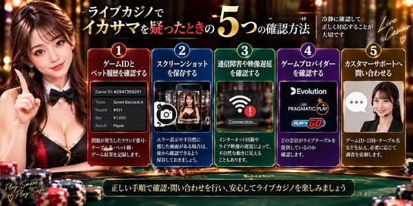 ライブカジノでイカサマを疑ったときの確認方法
